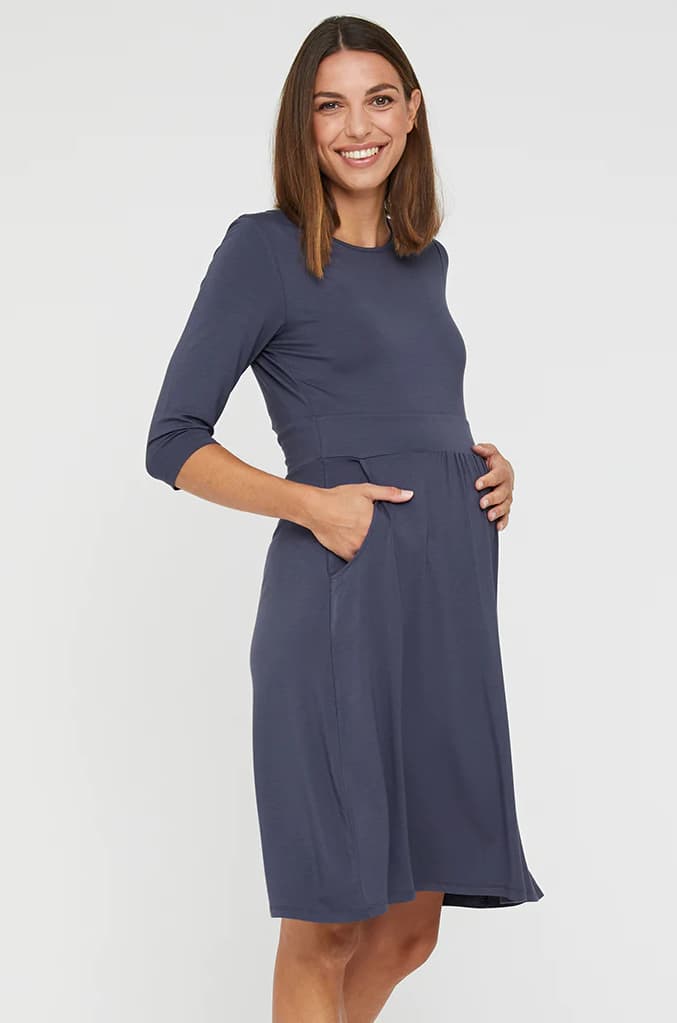 Organic Bamboo 3/4 Sleeve Beth Maternity Dress
