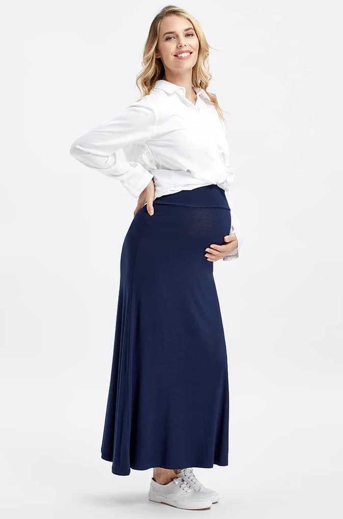 Organic Bamboo Lana Long Maternity Skirt