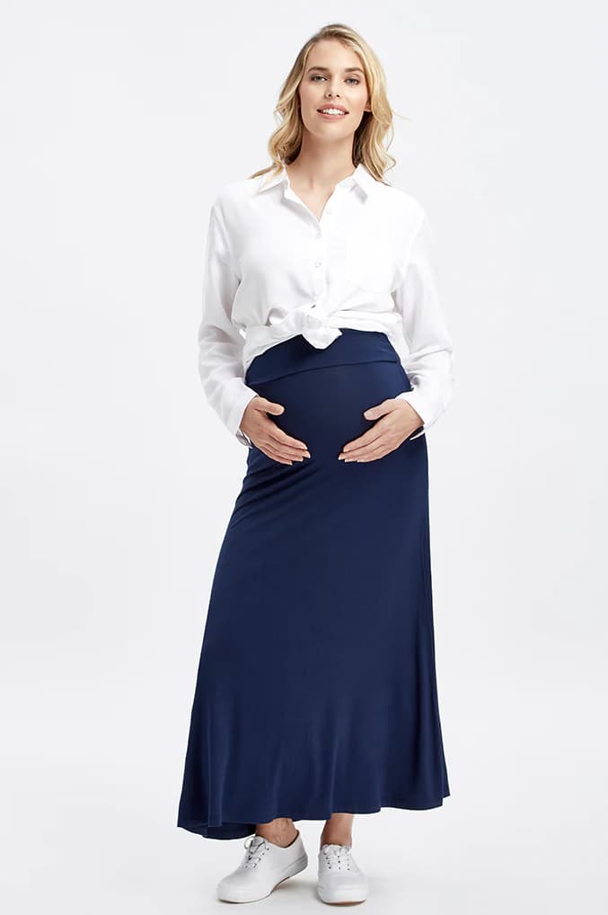 Organic Bamboo Lana Long Maternity Skirt