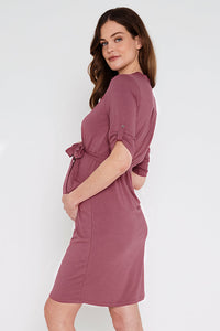 Thumbnail for Organic Bamboo Tab Sleeve Nursing Dress Nursing Dress from Bamboo Body maternity online store brisbane sydney perth australia