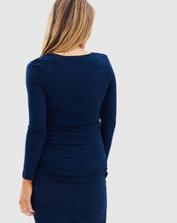 Organic Bamboo Long Sleeve Ruched Maternity Top