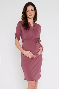 Thumbnail for Organic Bamboo Tab Sleeve Nursing Dress Nursing Dress from Bamboo Body maternity online store brisbane sydney perth australia