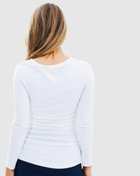 Organic Bamboo Long Sleeve Ruched Maternity Top