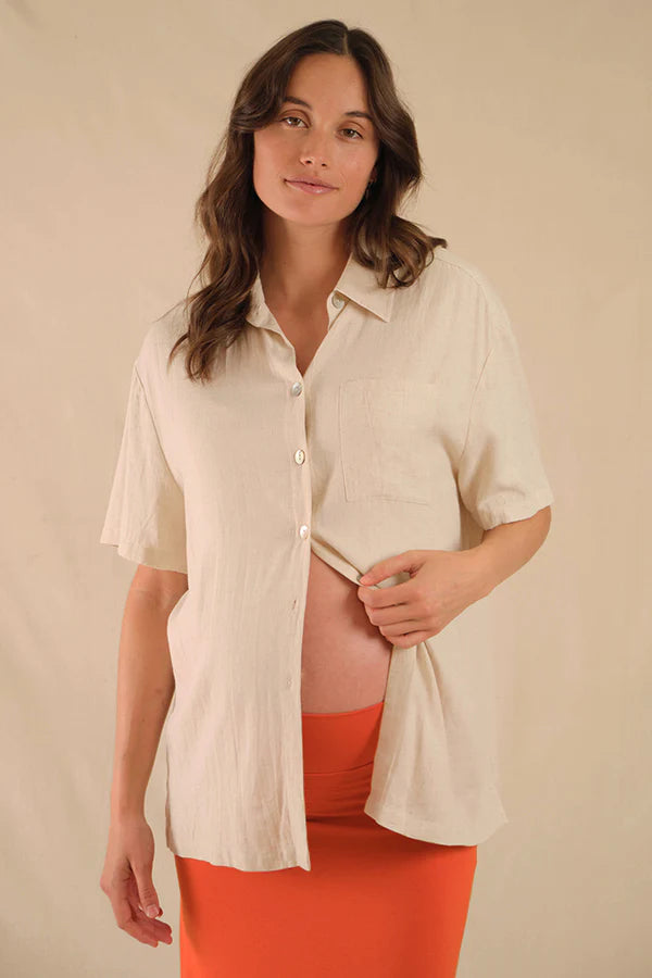 Bamboo Noosa Maternity Short Sleeved Shirt