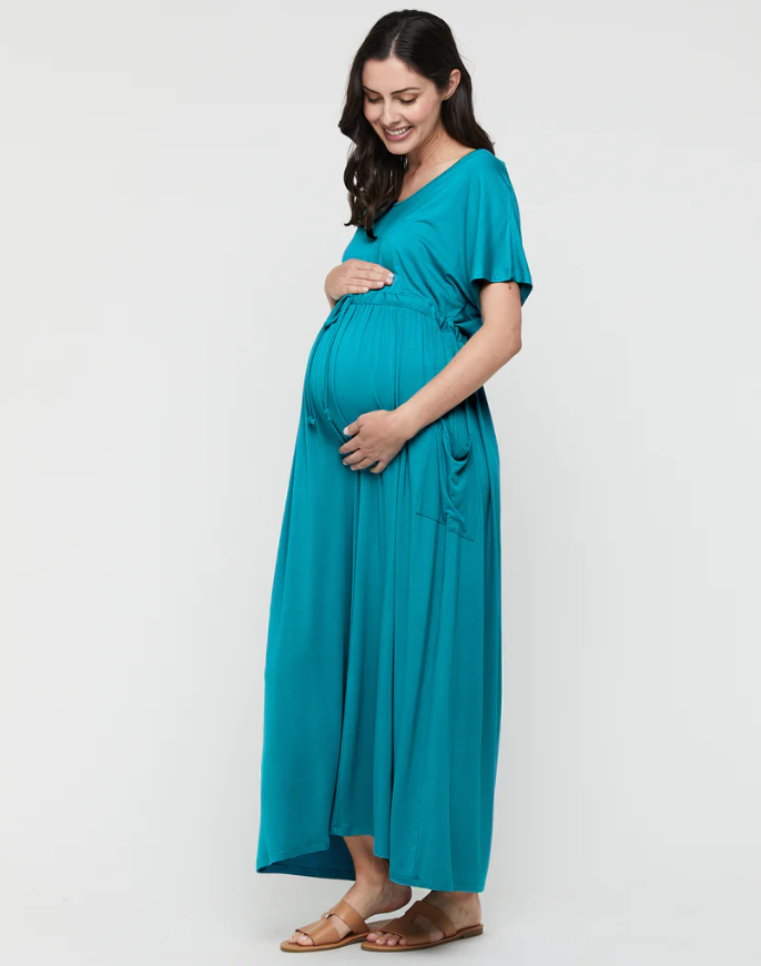 Organic Bamboo Mila Maxi Maternity Dress Dress from Bamboo Body maternity online store brisbane sydney perth australia