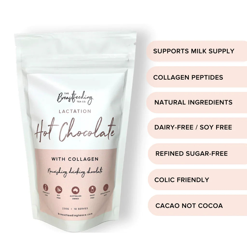 Lactation Hot Chocolate with Collagen  from The Breastfeeding Tea Co. maternity online store brisbane sydney perth australia