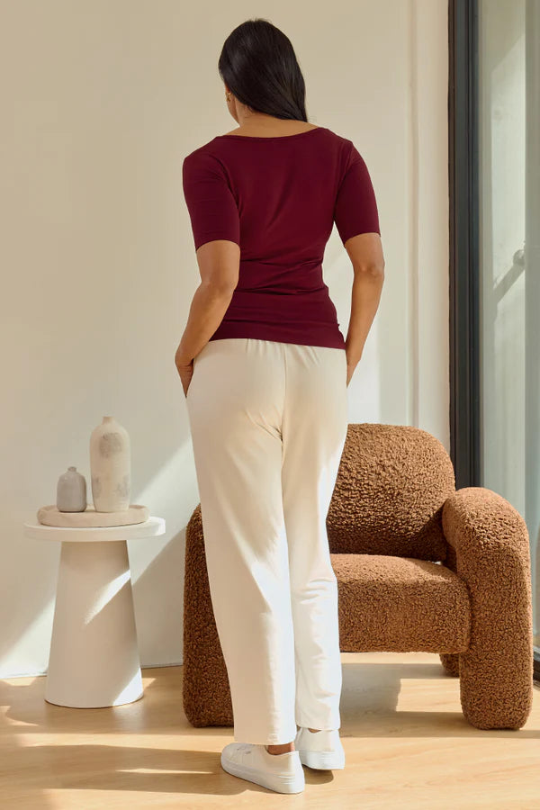 Bamboo Above Elbow Scoop Maternity Top