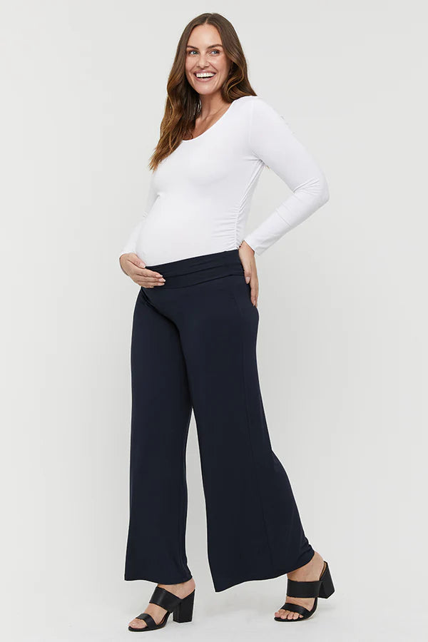 Bamboo Luxe Wide Leg Maternity Pants - Sprout Maternity