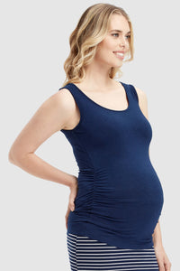 Thumbnail for Organic Bamboo Ruched Maternity Singlet Tank Top from Bamboo Body maternity online store brisbane sydney perth australia