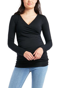 Thumbnail for Flattering Maternity Wrap Top Maternity Top from Cherry Melon maternity online store brisbane sydney perth australia