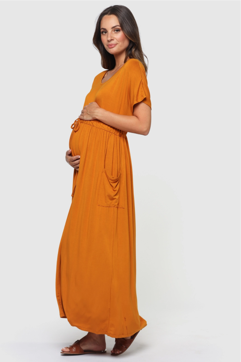 Organic Bamboo Mila Maxi Maternity Dress Dress from Bamboo Body maternity online store brisbane sydney perth australia