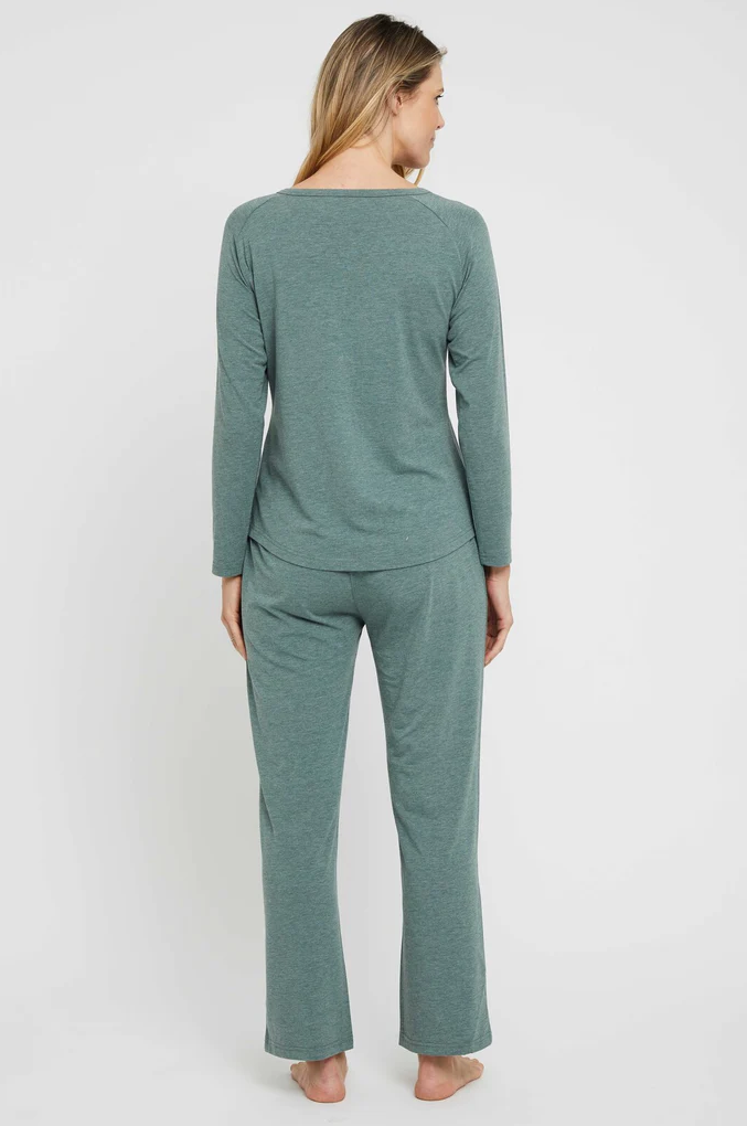 Organic Bamboo Long Sleeve Nursing Henley Top Nursing Top from Bamboo Body maternity store australia