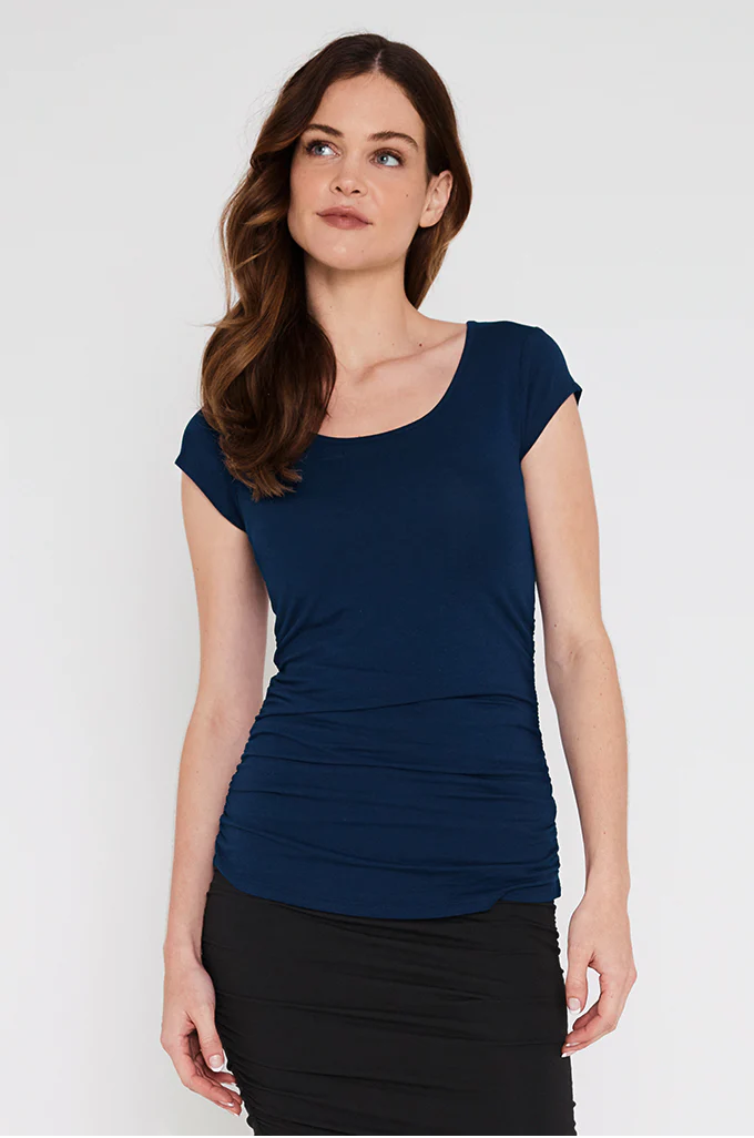 Organic Bamboo Ruched Maternity Top Top from Bamboo Body maternity online store brisbane sydney perth australia