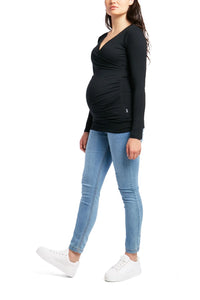 Thumbnail for Flattering Maternity Wrap Top Maternity Top from Cherry Melon maternity online store brisbane sydney perth australia