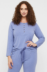 Organic Bamboo Long Sleeve Nursing Henley Top Nursing Top from Bamboo Body maternity store australia
