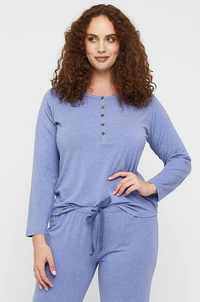 Thumbnail for Organic Bamboo Long Sleeve Nursing Henley Top Nursing Top from Bamboo Body maternity online store brisbane sydney perth australia