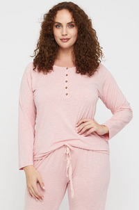 Organic Bamboo Long Sleeve Nursing Henley Top Nursing Top from Bamboo Body maternity store australia