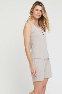 Thumbnail for Organic Bamboo Henley Nursing Singlet Top from Bamboo Body maternity online store brisbane sydney perth australia