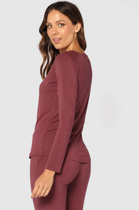 Organic Bamboo Long Sleeve Nursing Henley Top Nursing Top from Bamboo Body maternity store australia