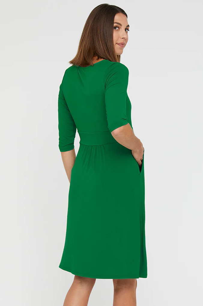 Organic Bamboo 3/4 Sleeve Beth Maternity Dress  from Bamboo Body maternity online store brisbane sydney perth australia