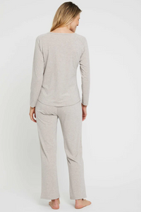 Organic Bamboo Long Sleeve Nursing Henley Top Nursing Top from Bamboo Body maternity store australia