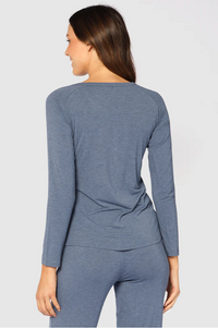Organic Bamboo Long Sleeve Nursing Henley Top Nursing Top from Bamboo Body maternity store australia